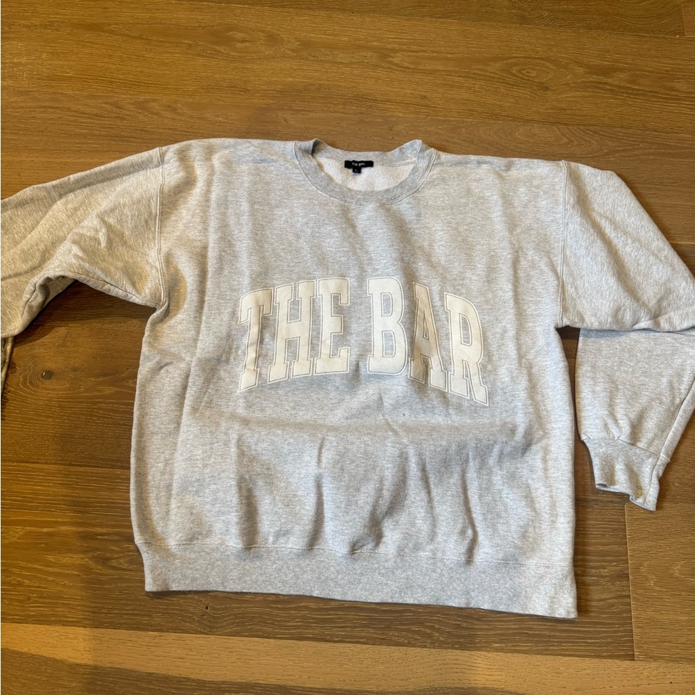 The Bar Light Gray Crewneck Sweater